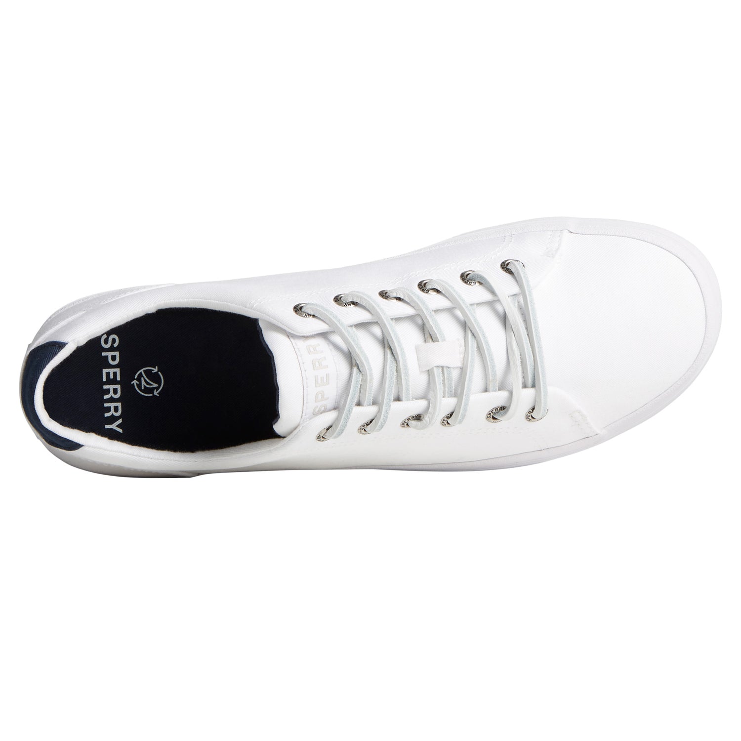 Peltz Shoes  Men's Sperry Striper II LTT SeaCycled Sneaker WHITE STS25436