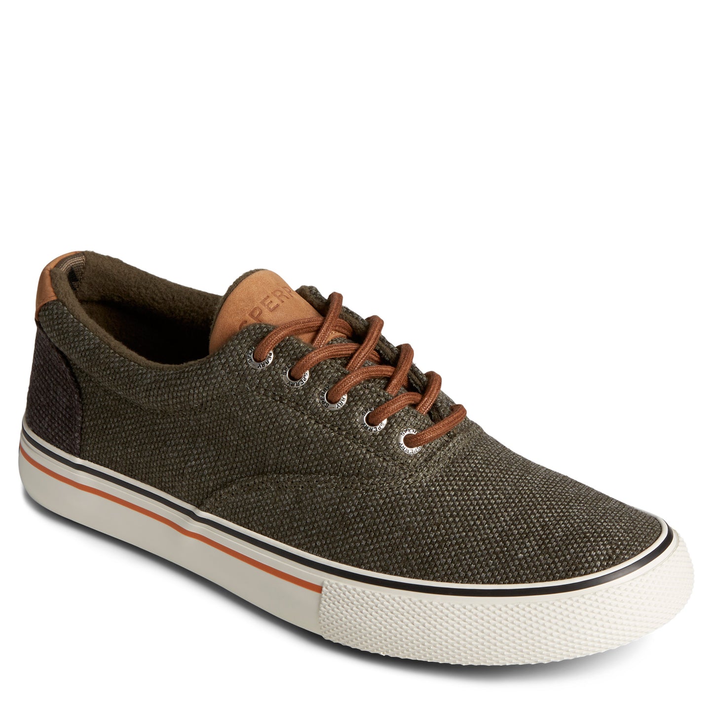 Peltz Shoes  Men's Sperry Striper Storm CVO Sneaker Olive STS25466