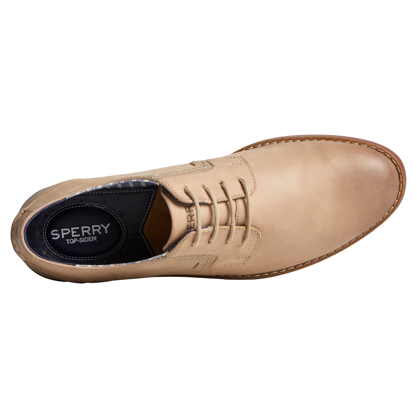 Peltz Shoes  Men's Sperry Newman Oxford Taupe STS25470