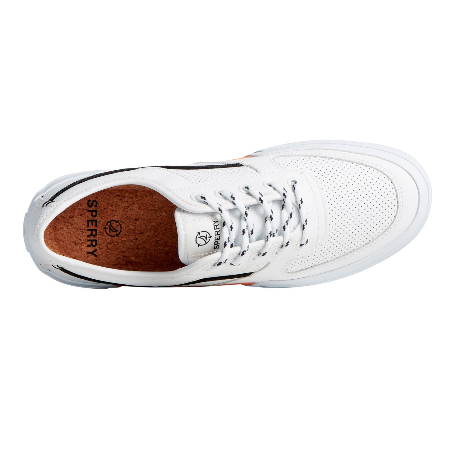 Peltz Shoes  Men's Sperry Soletide 2 Eye Seacycled Sneaker White Multi STS25539
