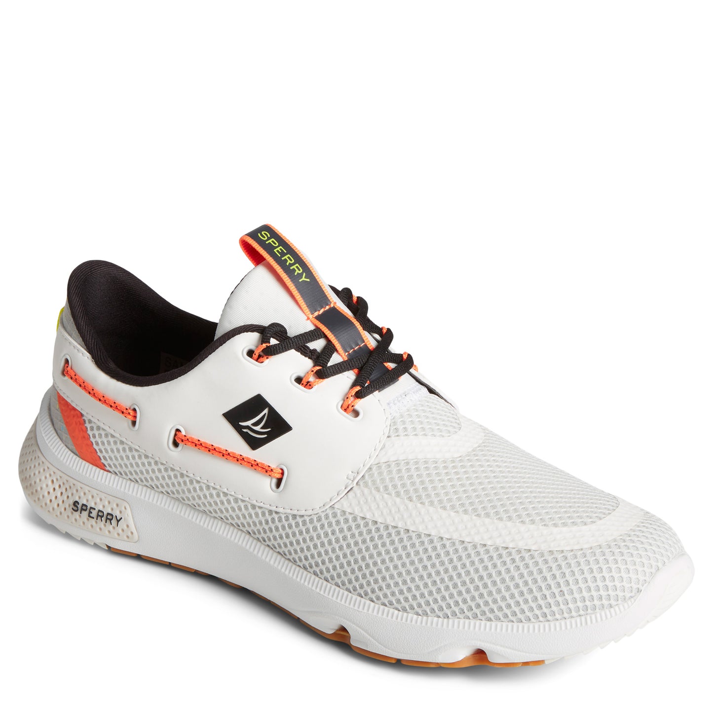 Peltz Shoes  Men's Sperry 7 Seas 3 Eye Sneaker White Multi STS41105