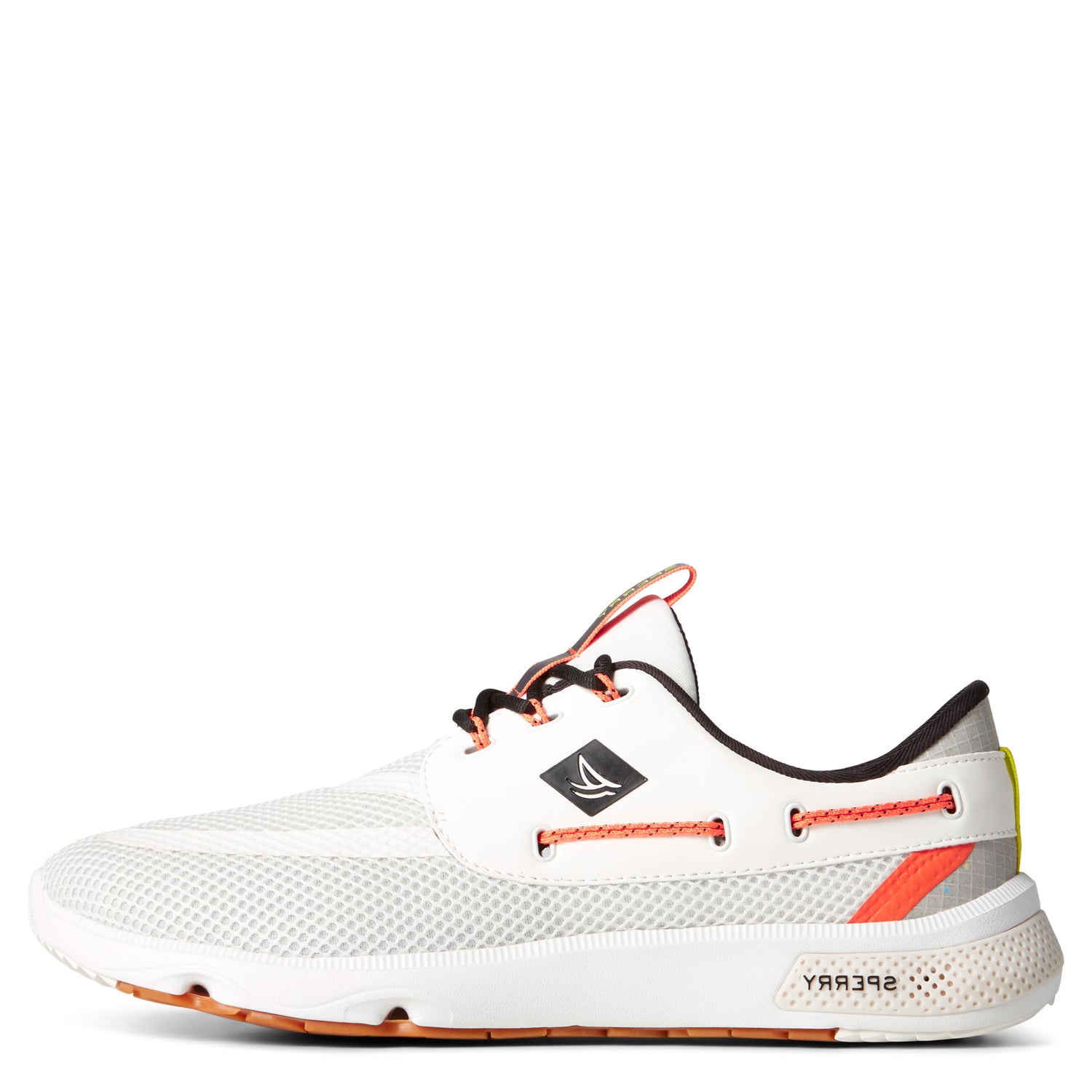 Peltz Shoes  Men's Sperry 7 Seas 3 Eye Sneaker White Multi STS41105