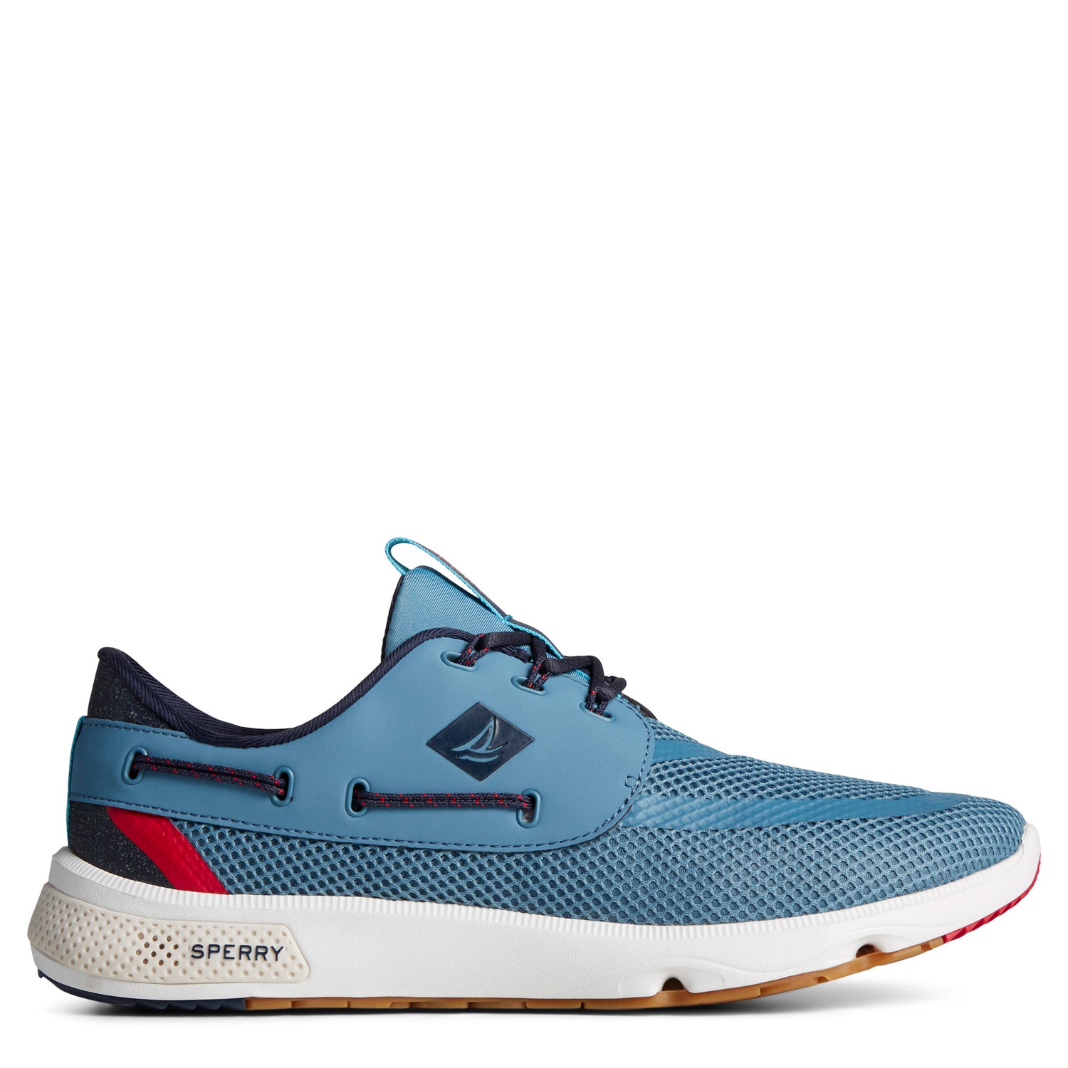 Peltz Shoes  Men's Sperry 7 Seas 3 Eye Sneaker Blue STS41106