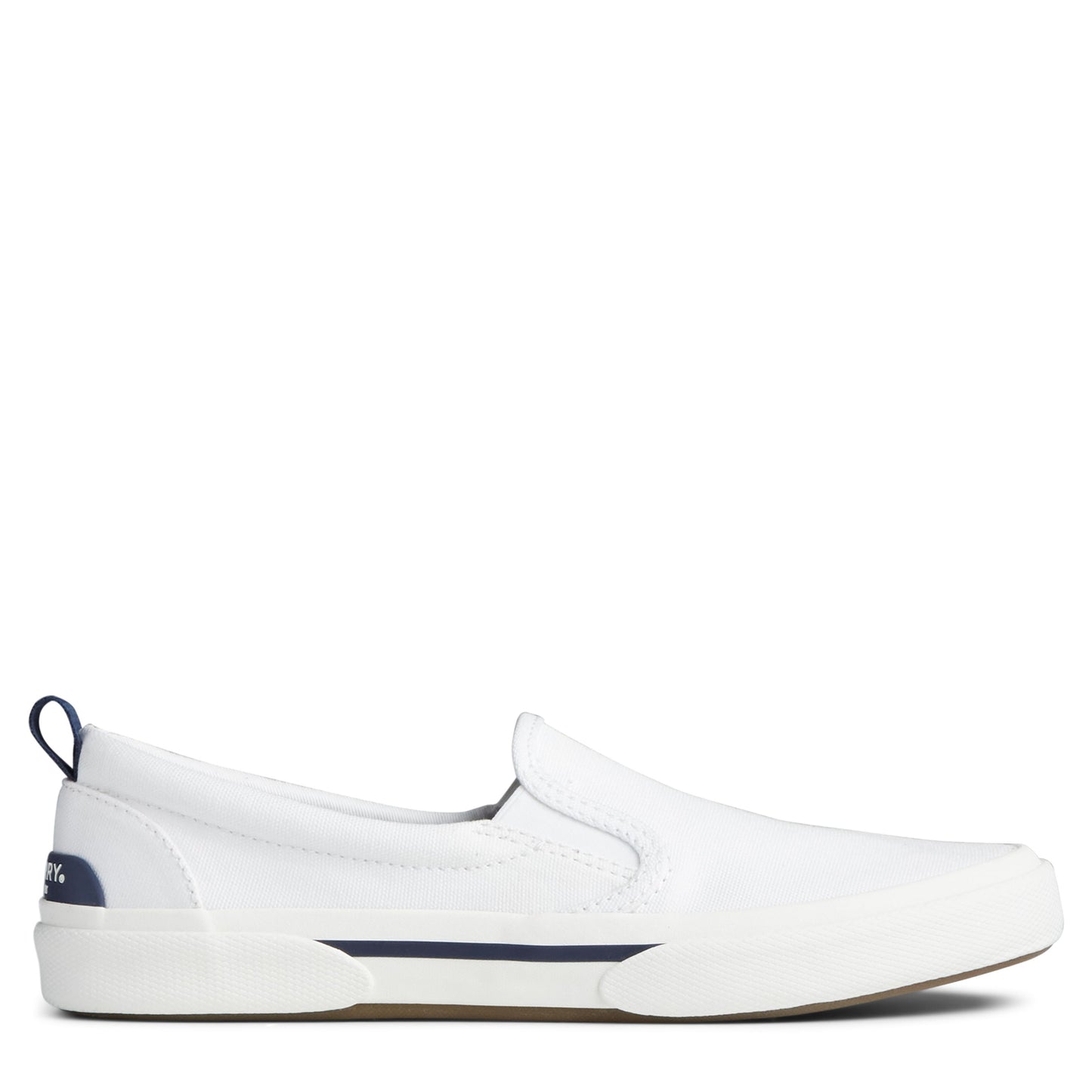 Peltz Shoes  Women's Sperry Pier Twin Gore Slip-On WHITE STS85779