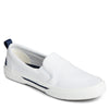 Peltz Shoes  Women's Sperry Pier Twin Gore Slip-On WHITE STS85779