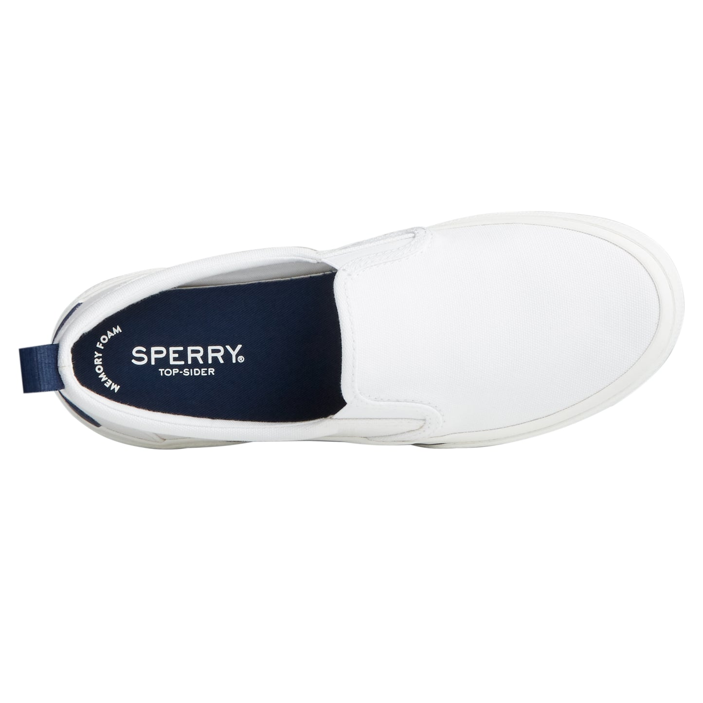Peltz Shoes  Women's Sperry Pier Twin Gore Slip-On WHITE STS85779