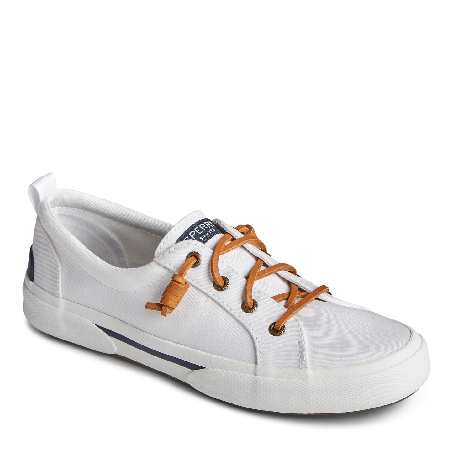 Peltz Shoes  Women's Sperry Pier Wave LTT Sneaker WHITE TAN STS86197