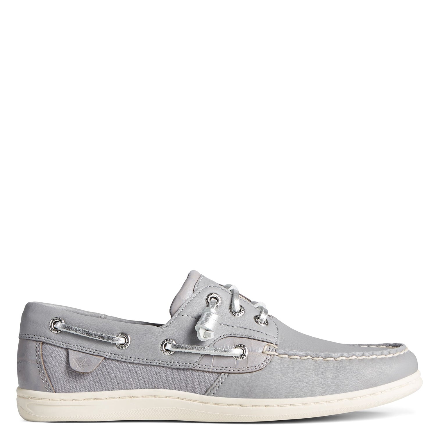 Peltz Shoes  Women's Sperry Songfish Boat Shoe GREY STS86824
