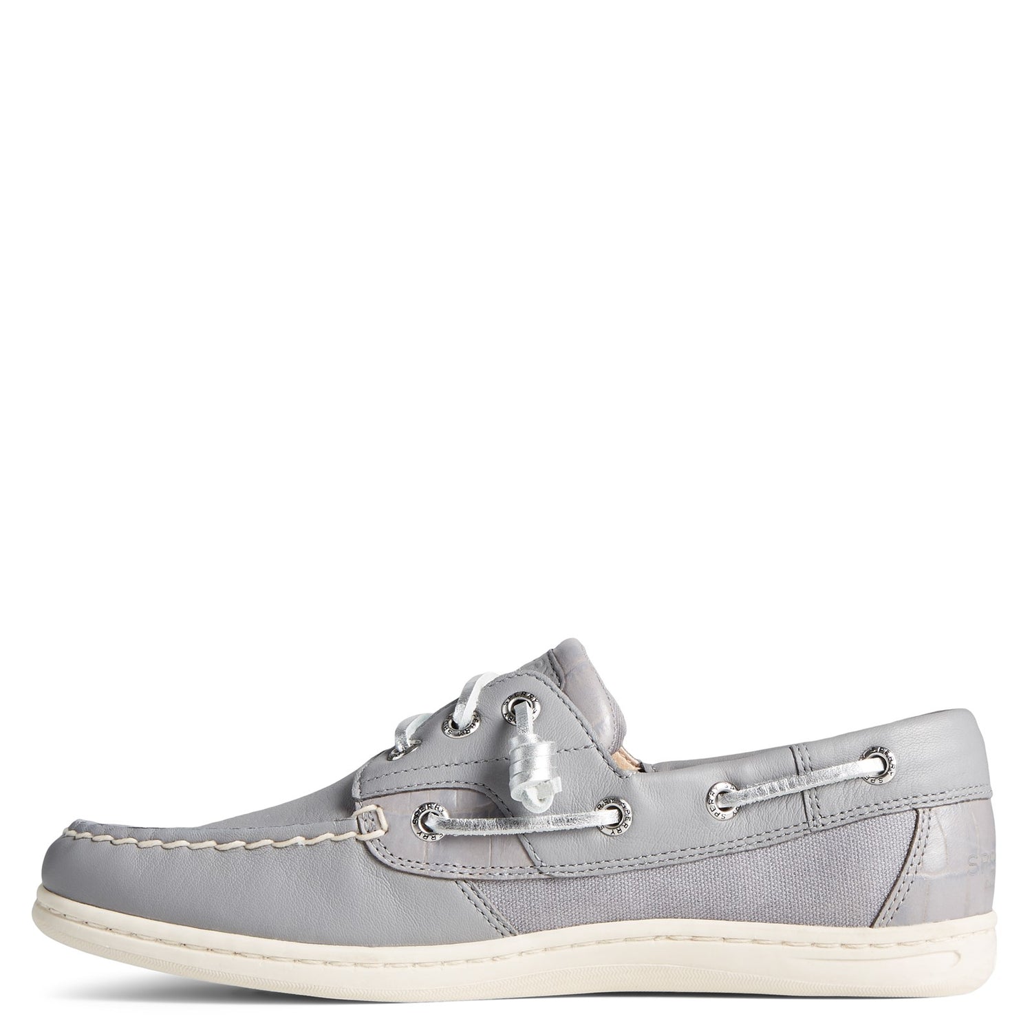 Peltz Shoes  Women's Sperry Songfish Boat Shoe GREY STS86824