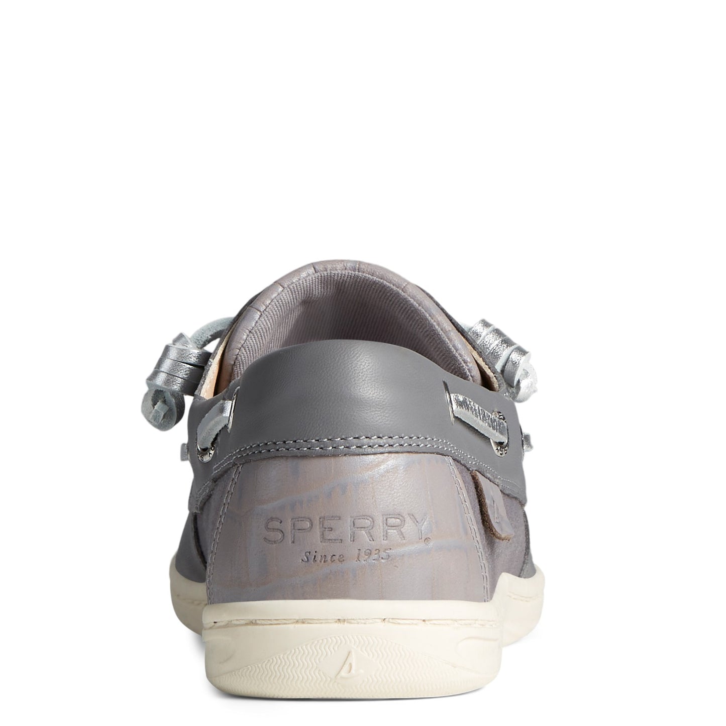 Peltz Shoes  Women's Sperry Songfish Boat Shoe GREY STS86824