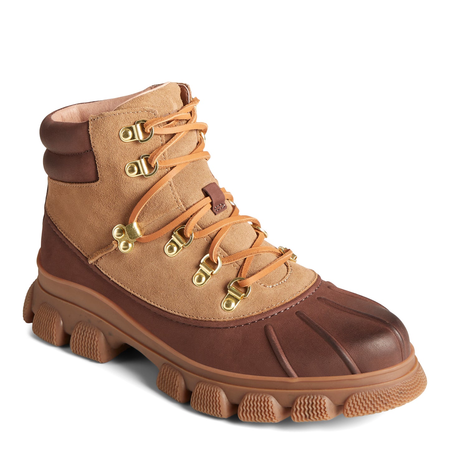 Peltz Shoes  Women's Sperry Summit Rain Boot BROWN STS86895