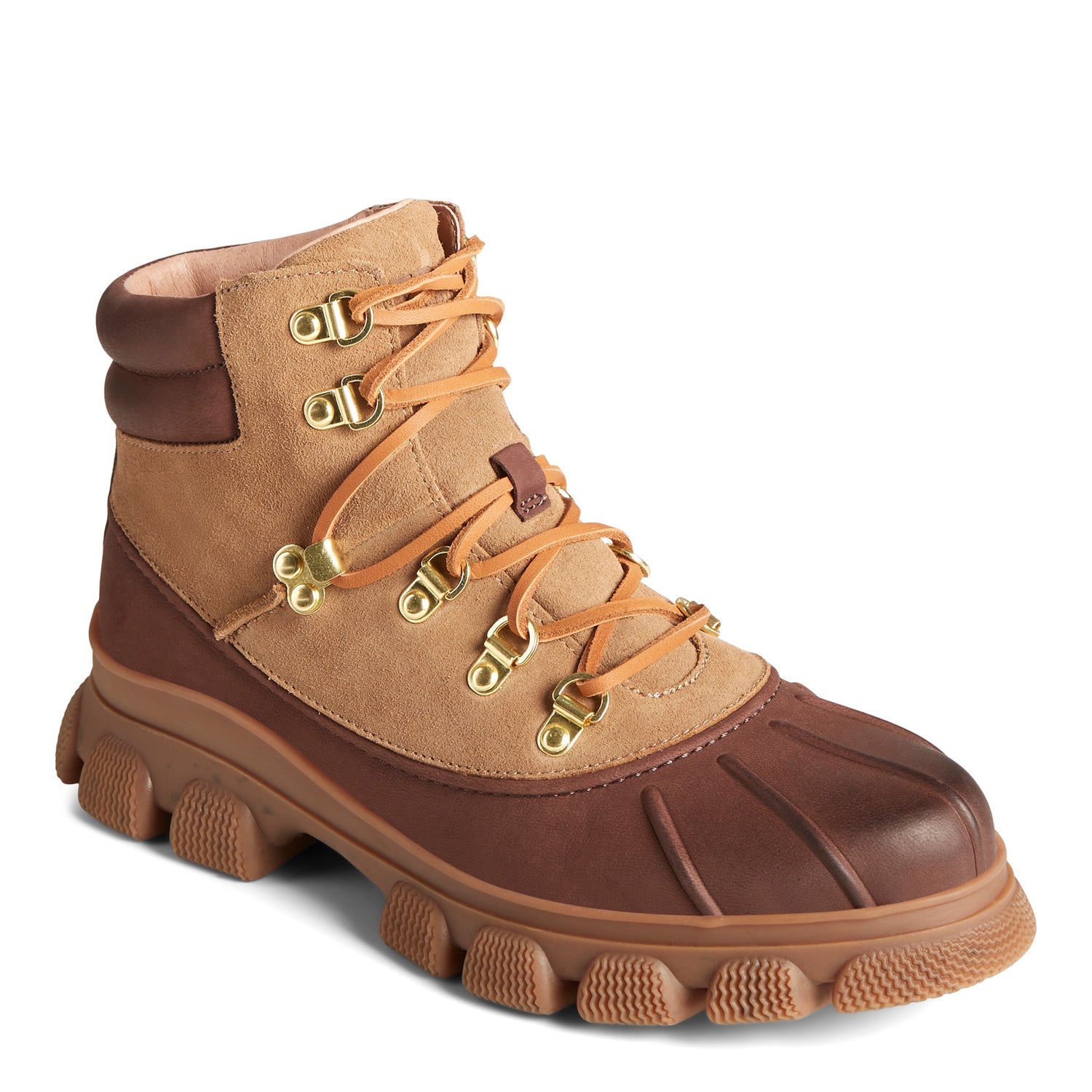 Peltz Shoes  Women's Sperry Summit Rain Boot BROWN STS86895