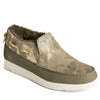 Peltz Shoes  Women's Sperry Moc-Sider Suede Slip-On OLIVE CAMO STS86941