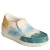 Peltz Shoes  Women's Sperry Moc-Sider Canvas Slip-On GREEN YELLOW STS87054