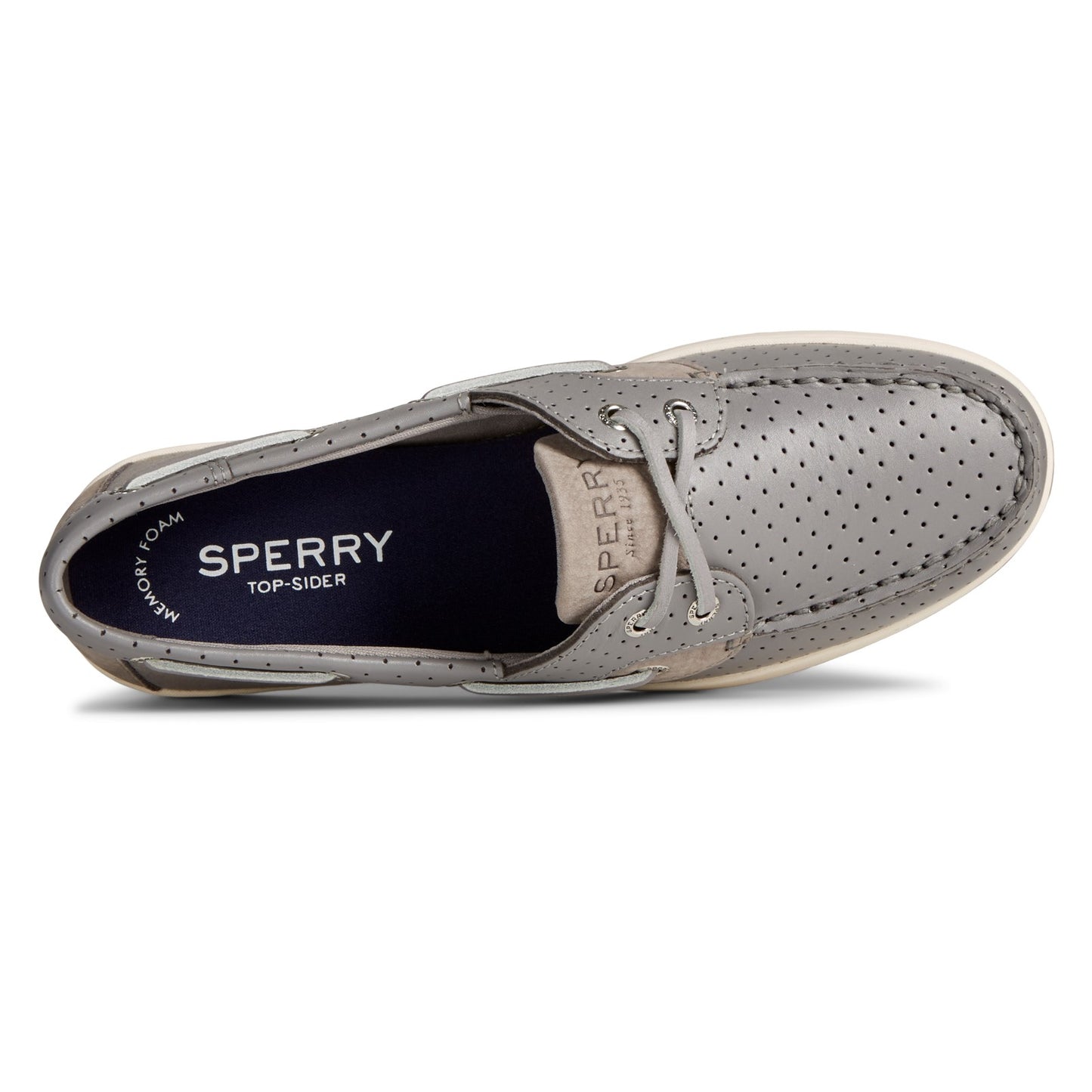 Peltz Shoes  Women's Sperry Coastfish 2-Eye Boat Shoe GREY STS87146