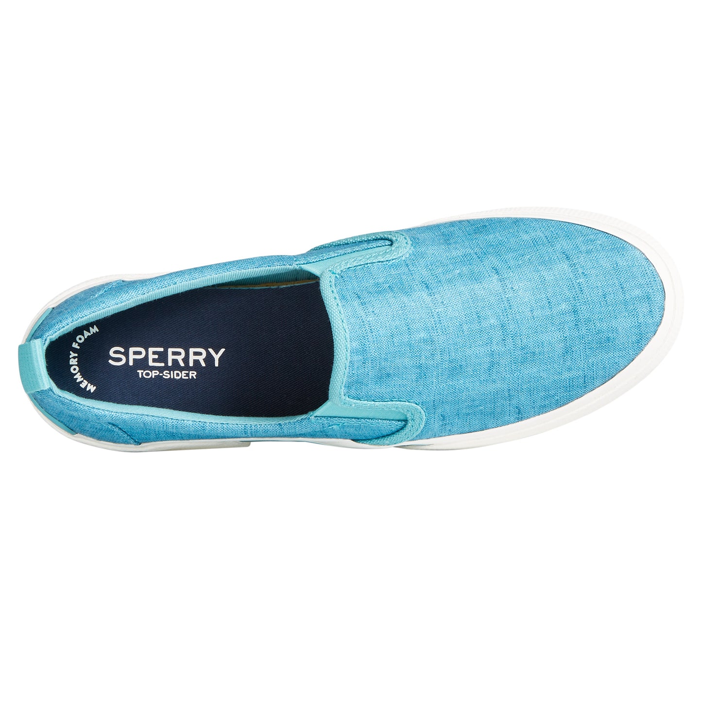 Peltz Shoes  Women's Sperry Pier Wave Hi Slip-On Sneaker BLUE STS87365