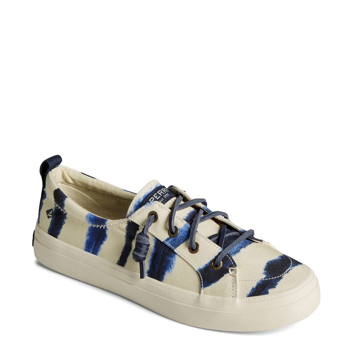 Peltz Shoes  Women's Sperry Crest Vibe Sneaker NAVY TIE DYE STS87485