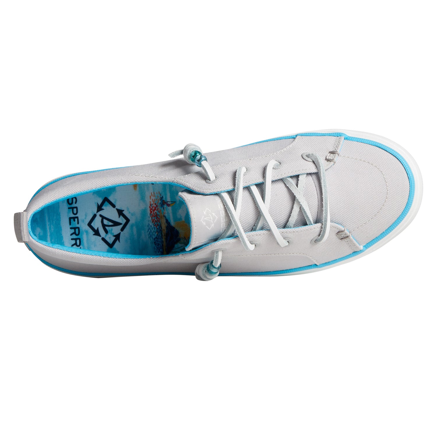 Peltz Shoes  Women's Sperry Crest Vibe Cosmo SeaCycled Sneaker GREY STS88470