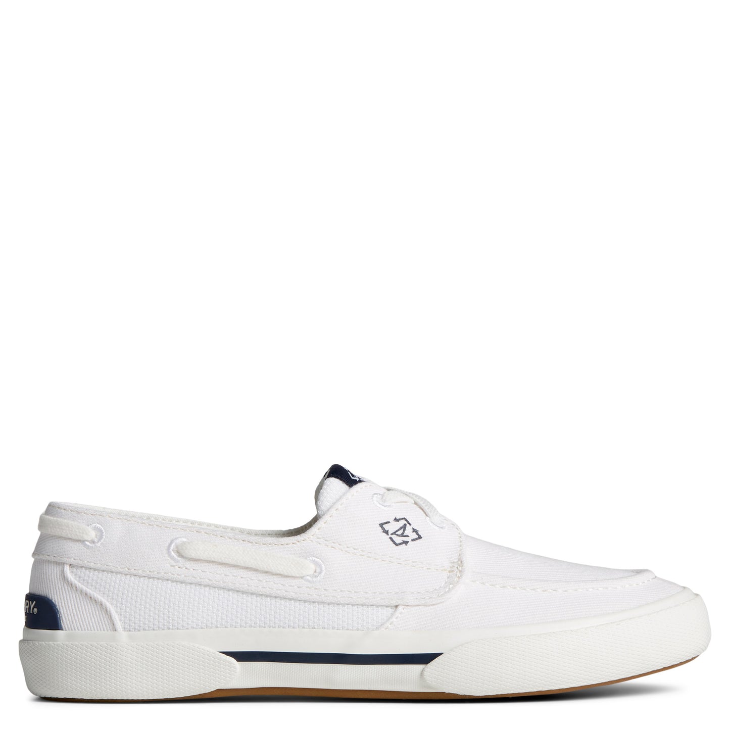 Peltz Shoes  Women's Sperry Pier Wave Boat Sneaker WHITE STS88552