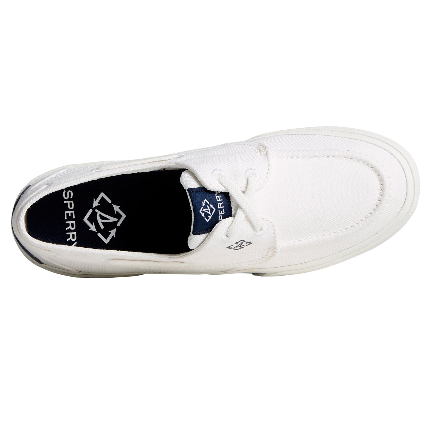 Peltz Shoes  Women's Sperry Pier Wave Boat Sneaker WHITE STS88552