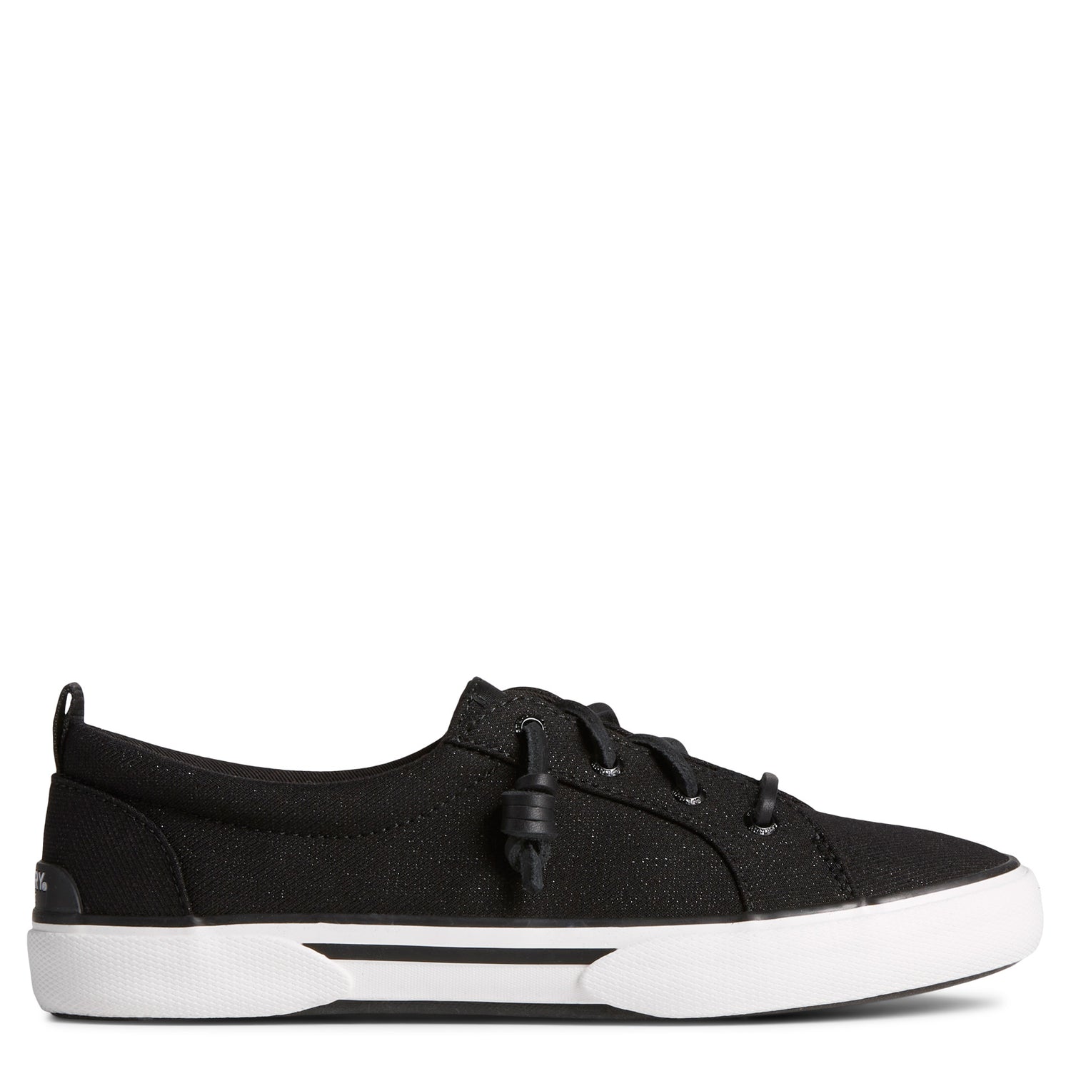 Peltz Shoes  Women's Sperry Pier Wave LTT Sneaker BLACK STS88553