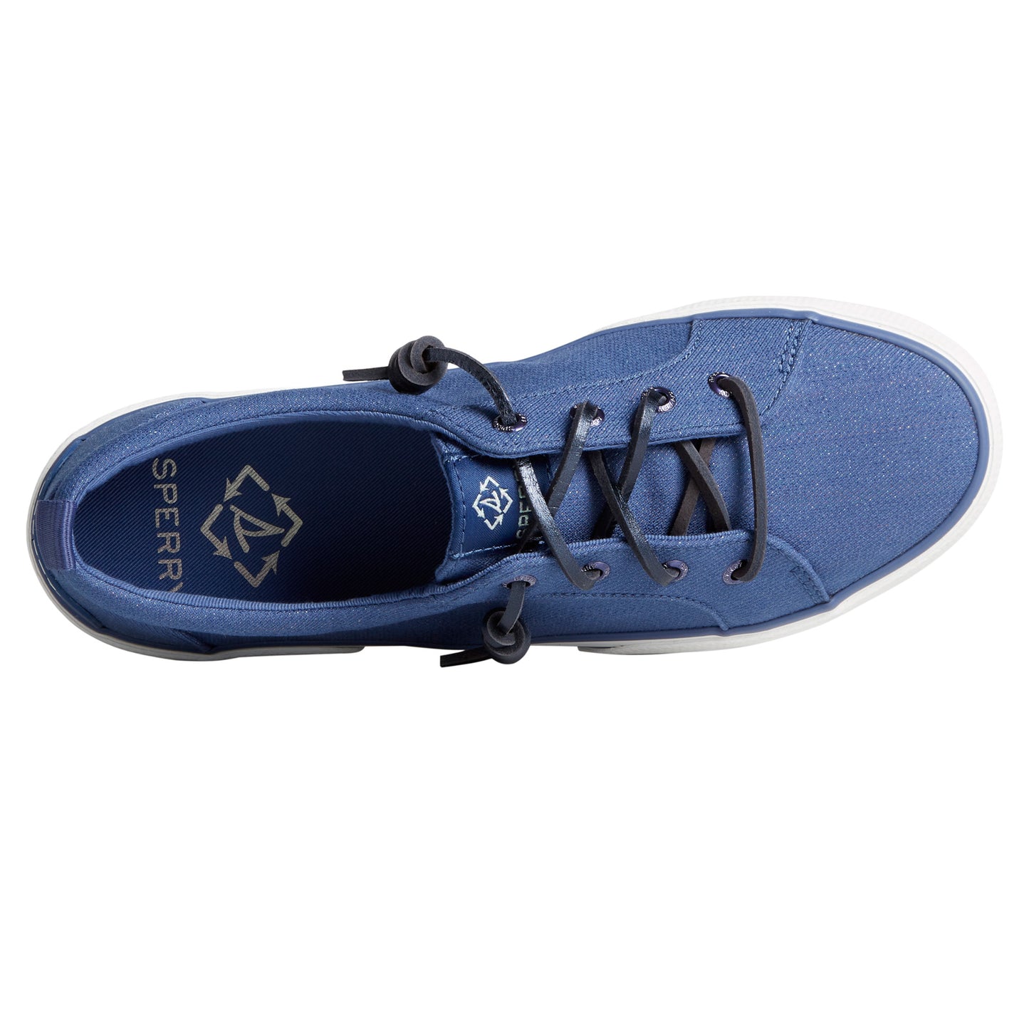 Peltz Shoes  Women's Sperry Pier Wave LTT Sneaker BLUE STS88555