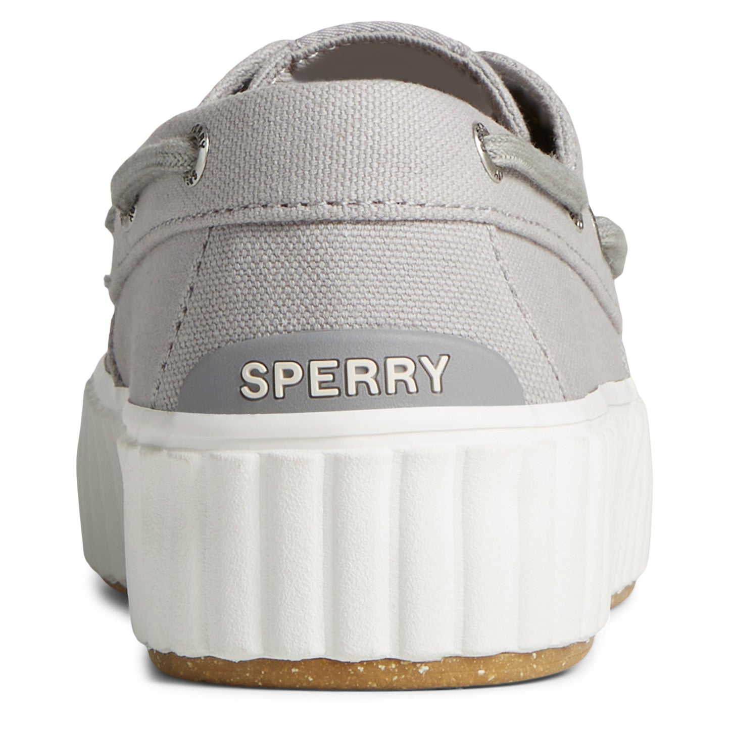 Peltz Shoes  Women's Sperry Pier Wave Boat Platform Sneaker grey STS88790