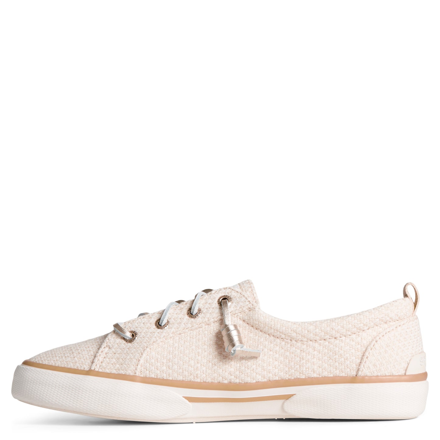 Peltz Shoes  Women's Sperry Pier Wave LTT Sneaker Cream Shimmer STS88795