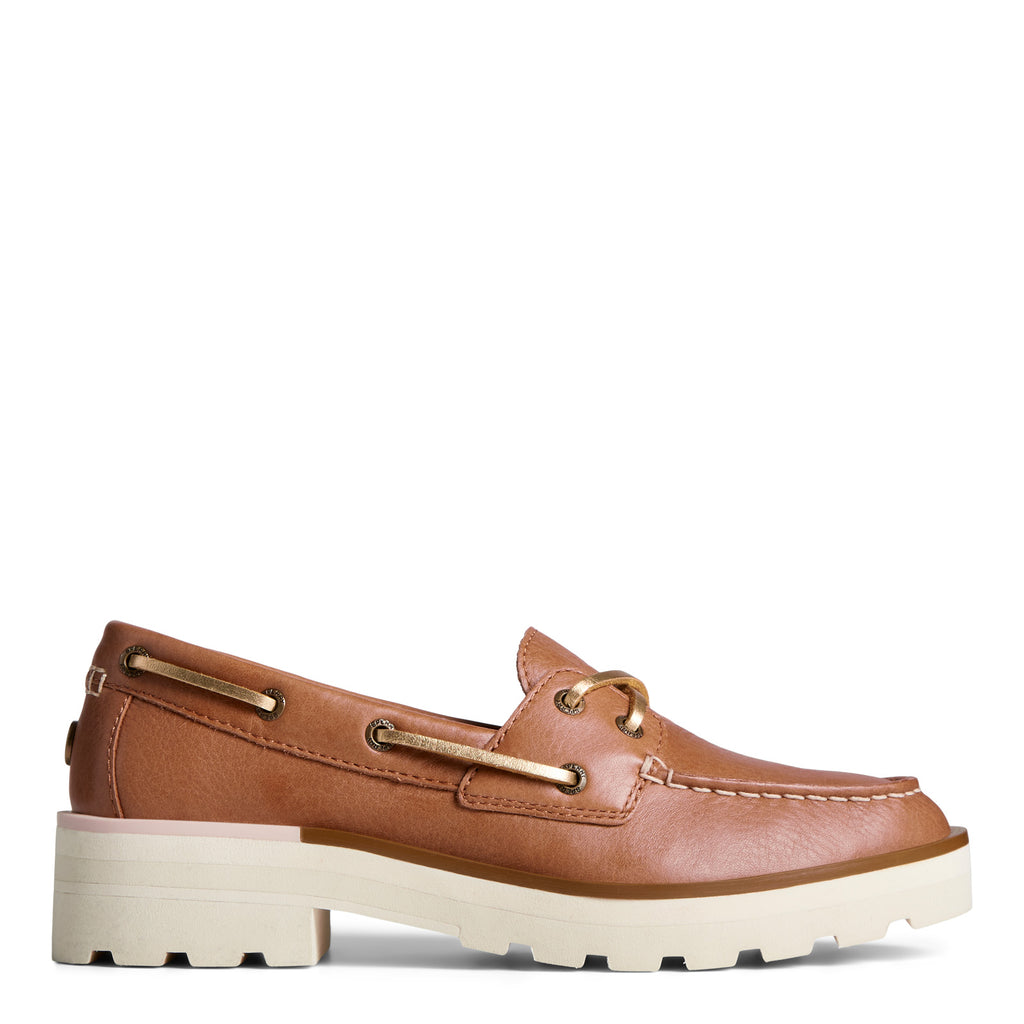 Women's Sperry Chunky Boat 2-Eye Boat Shoe TAN STS89096