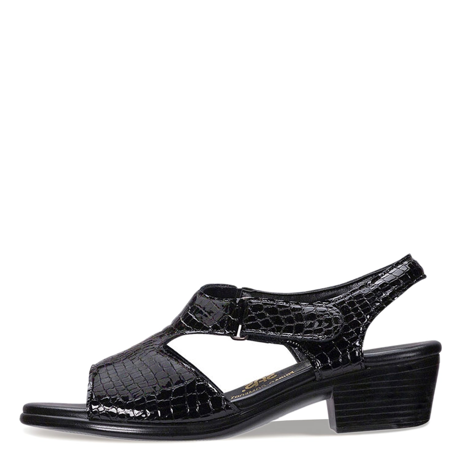 Peltz Shoes  Women's SAS Suntimer Sandal BLACK CROC SUNTIMER BLK CR