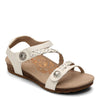 Peltz Shoes  Women's Aetrex Jillian Sandal WHITE SILVER SC453