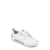 Peltz Shoes  Girl's Sperry Pier Wave Jr Boat Shoe - Toddler & Little Kid WHITE SCL163656