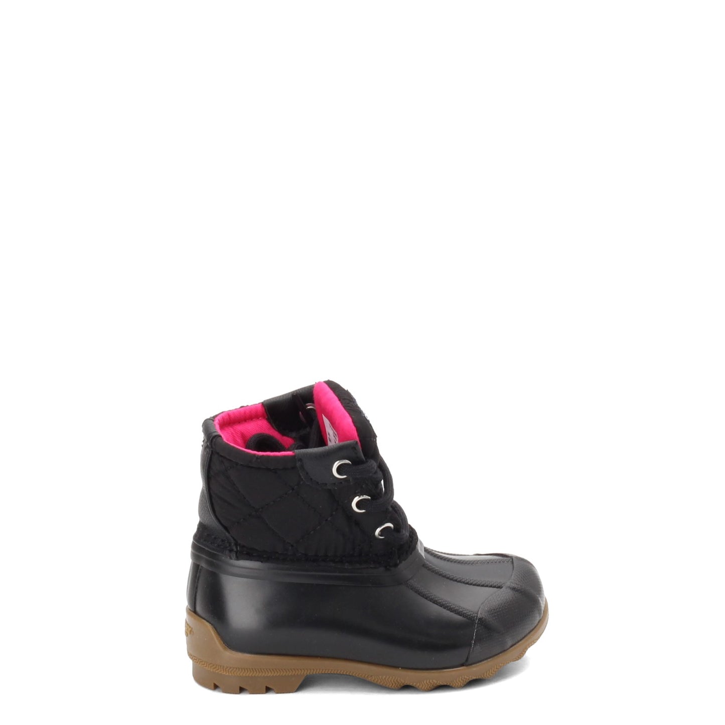 Peltz Shoes  Girl's Sperry Kids Port Boot - Toddler & Little Kid BLACK QUILTED SCL163758