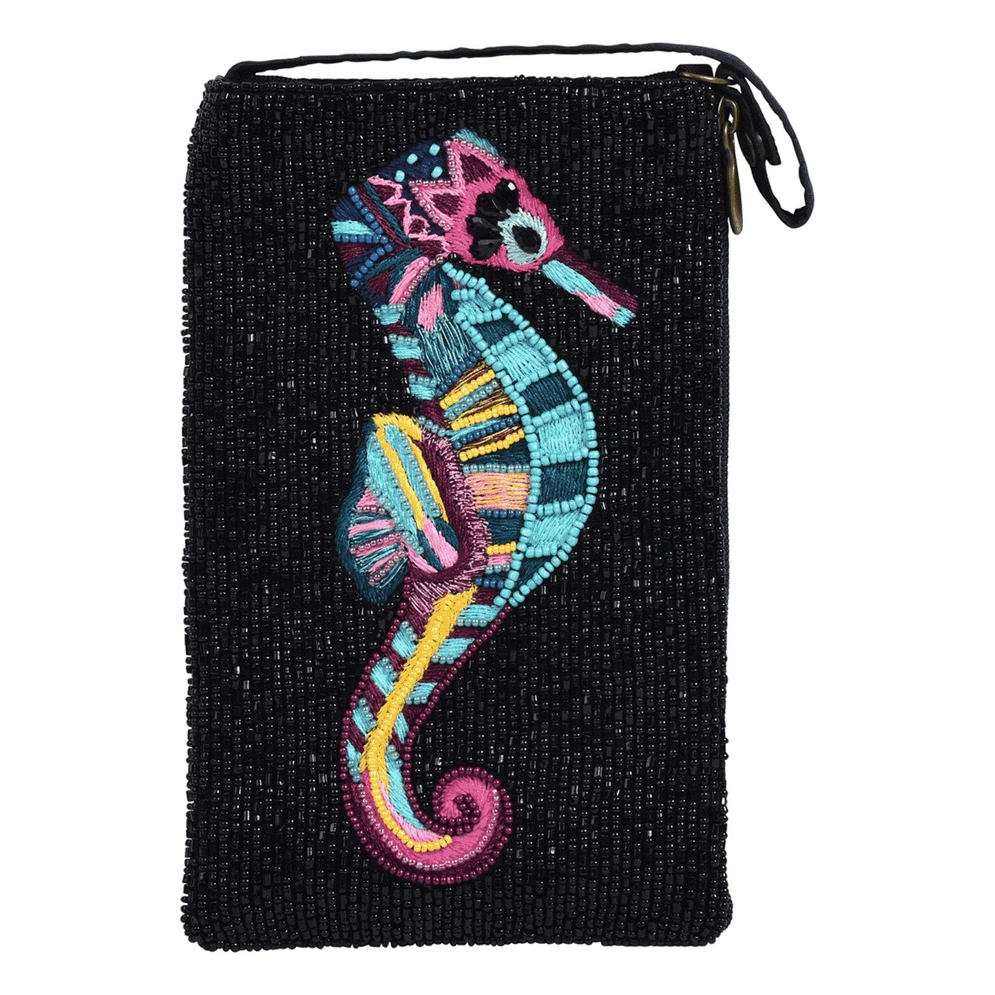 Peltz Shoes  Bamboo Trading Company Colorful Seahorse Club Bag Black Multi SHB710