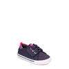 Peltz Shoes  Girl's Sperry Hy-Port Sneaker - Toddler & Little Kid NAVY / PINK STL163832