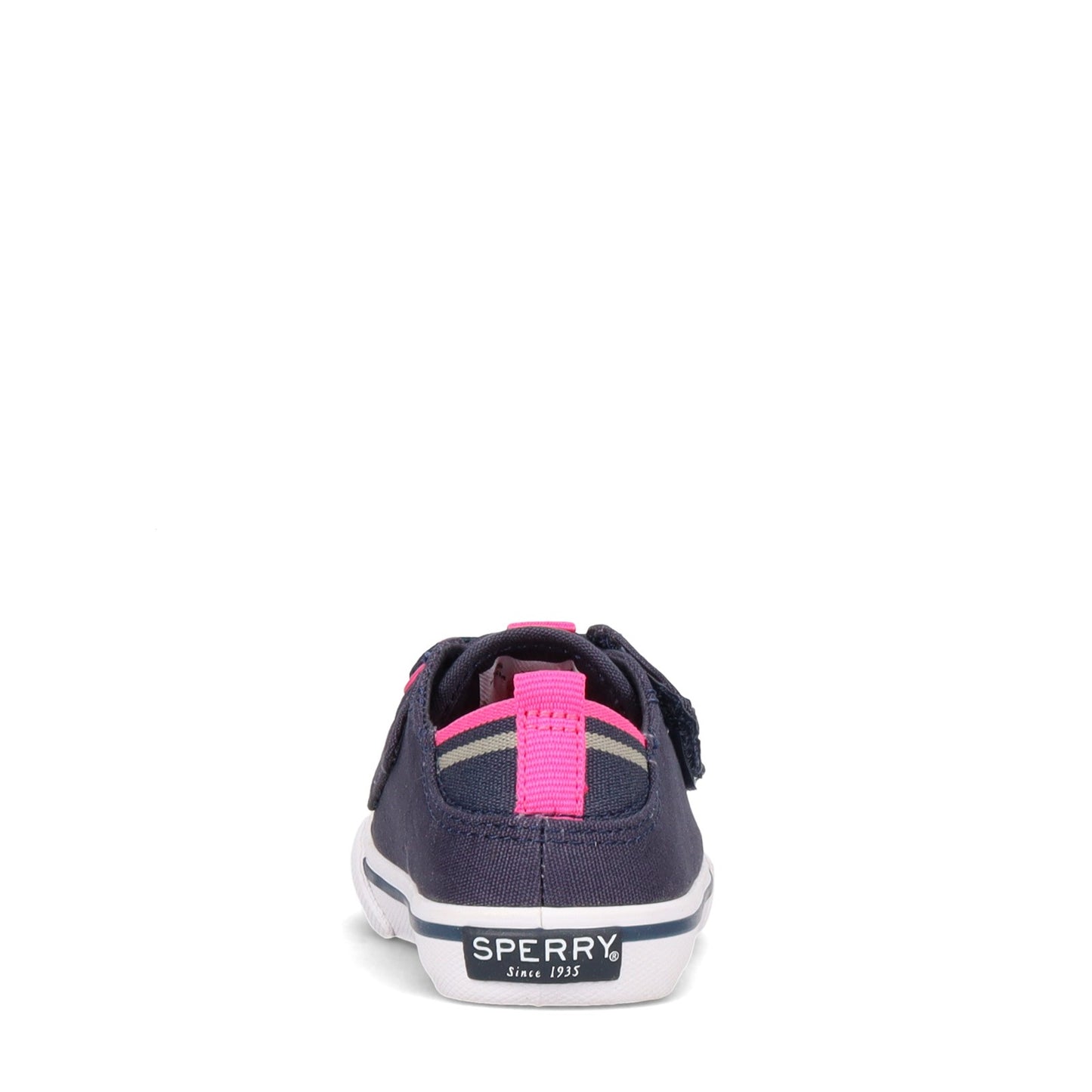 Peltz Shoes  Girl's Sperry Hy-Port Sneaker - Toddler & Little Kid NAVY / PINK STL163832