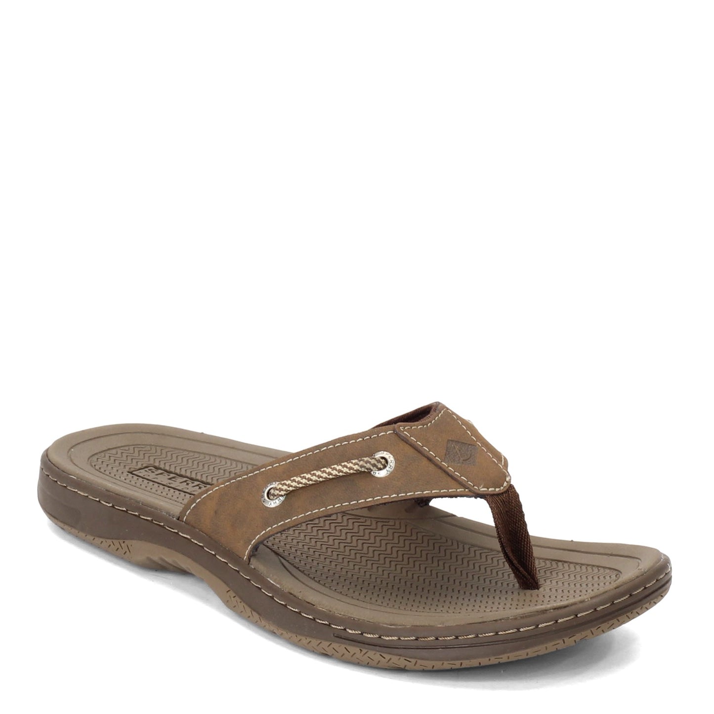 Peltz Shoes  Men's Sperry Havasu Thong Sandal BROWN TONAL STS11971