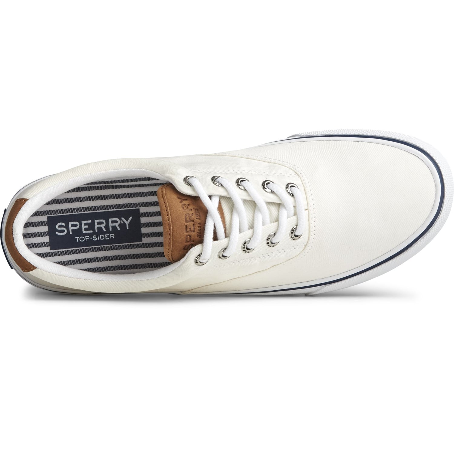 Peltz Shoes  Men's Sperry Striper II CVO Sneaker SW White STS22043