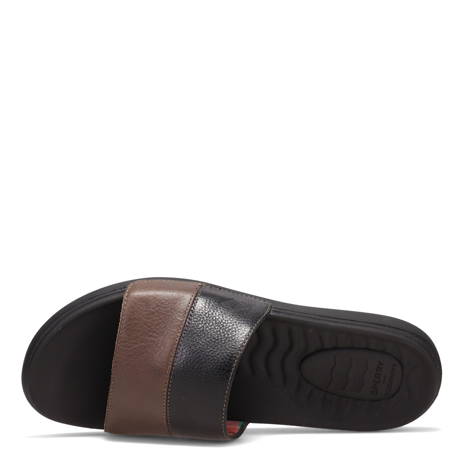 Peltz Shoes  Men's Sperry Dock Slide Plushwave Sandal BLACK STS22213