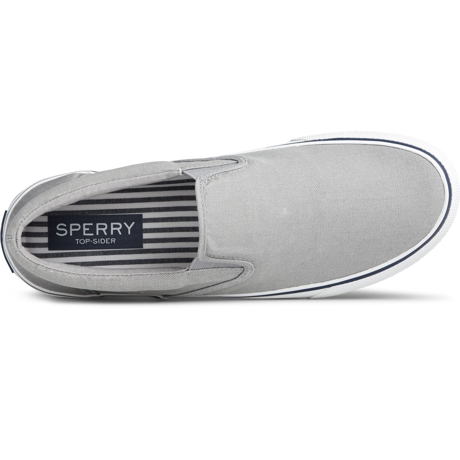Peltz Shoes  Men's Sperry Striper II Slip-On Sneaker SALTWASH GREY STS22403