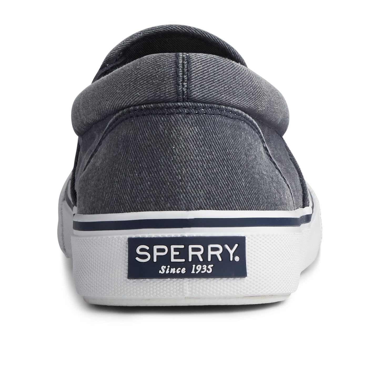 Peltz Shoes  Men's Sperry Striper II Slip-On Sneaker SALTWASH NAVY STS22405