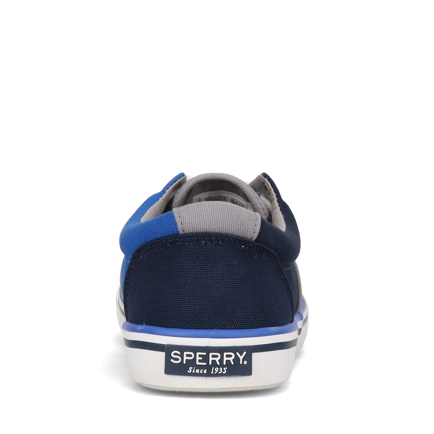 Peltz Shoes  Men's Sperry Striper II CVO Sneaker GREY NAVY STS22413