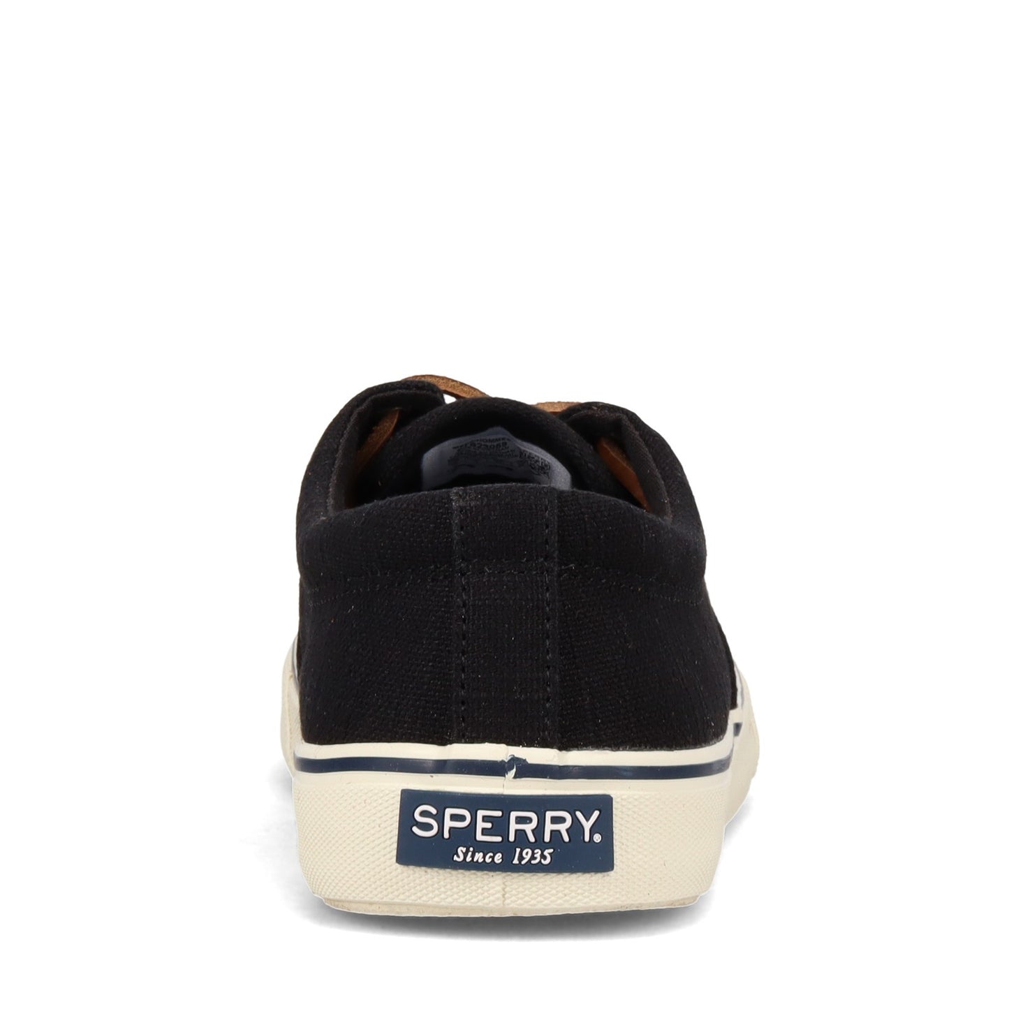 Peltz Shoes  Men's Sperry Striper II CVO Sneaker BLACK LINEN STS23059