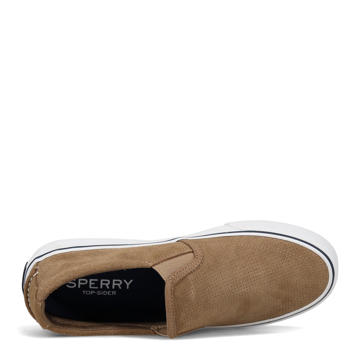 Peltz Shoes  Men's Sperry Striper II Slip-On Sneaker TAUPE PERF STS23264