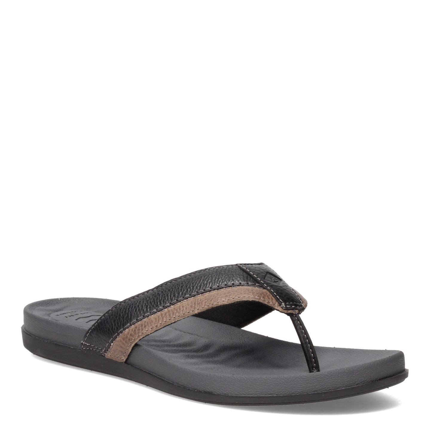 Peltz Shoes  Men's Sperry Plushwave Thong Sandal BLACK STS23331