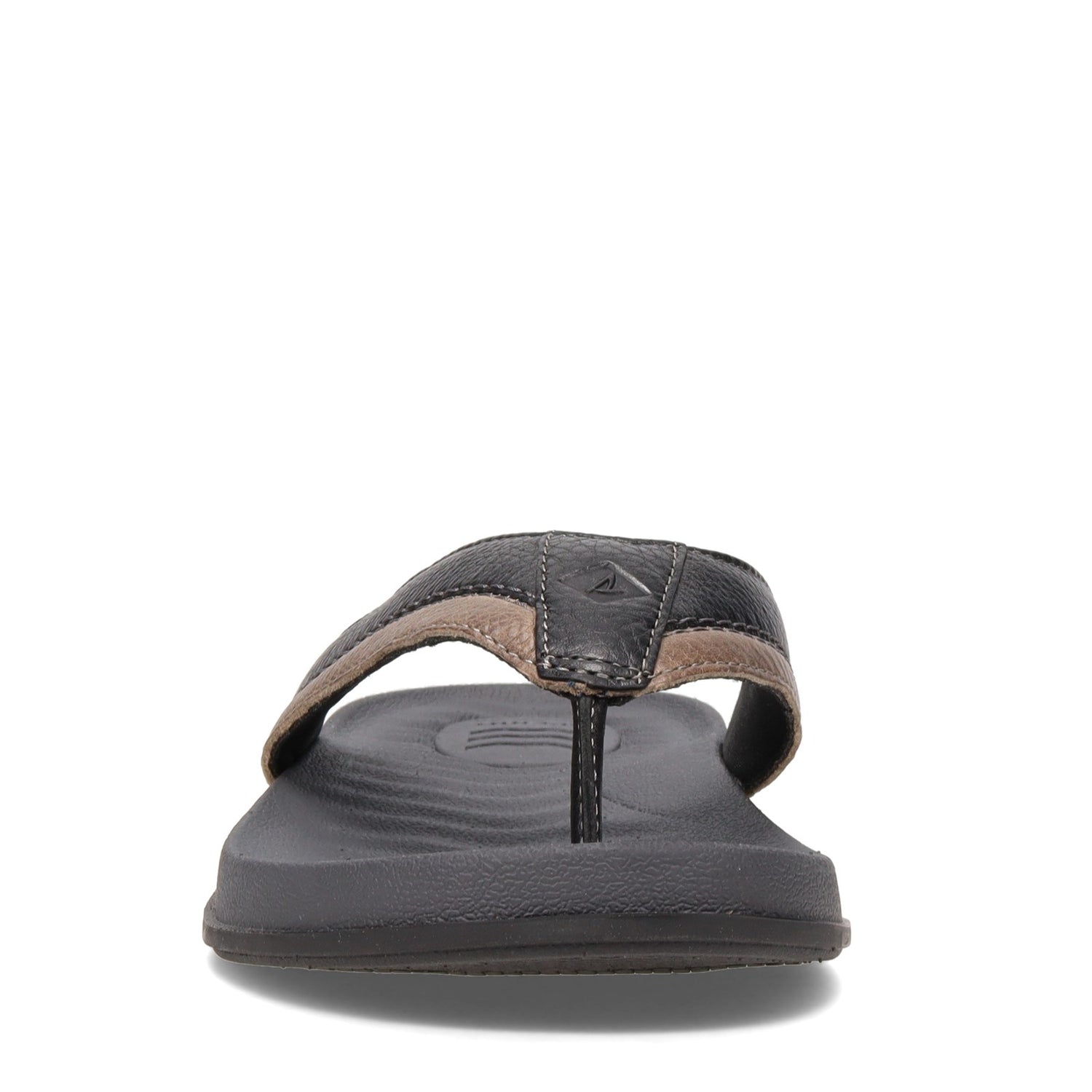 Peltz Shoes  Men's Sperry Plushwave Thong Sandal BLACK STS23331