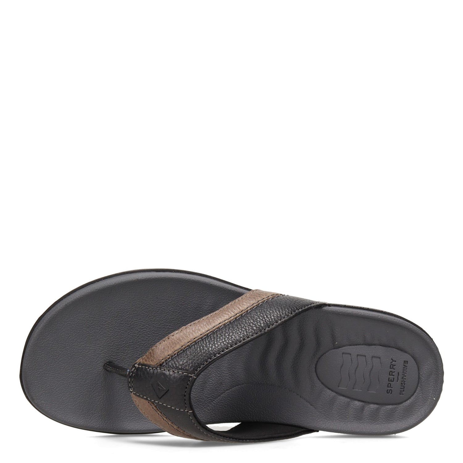 Peltz Shoes  Men's Sperry Plushwave Thong Sandal BLACK STS23331