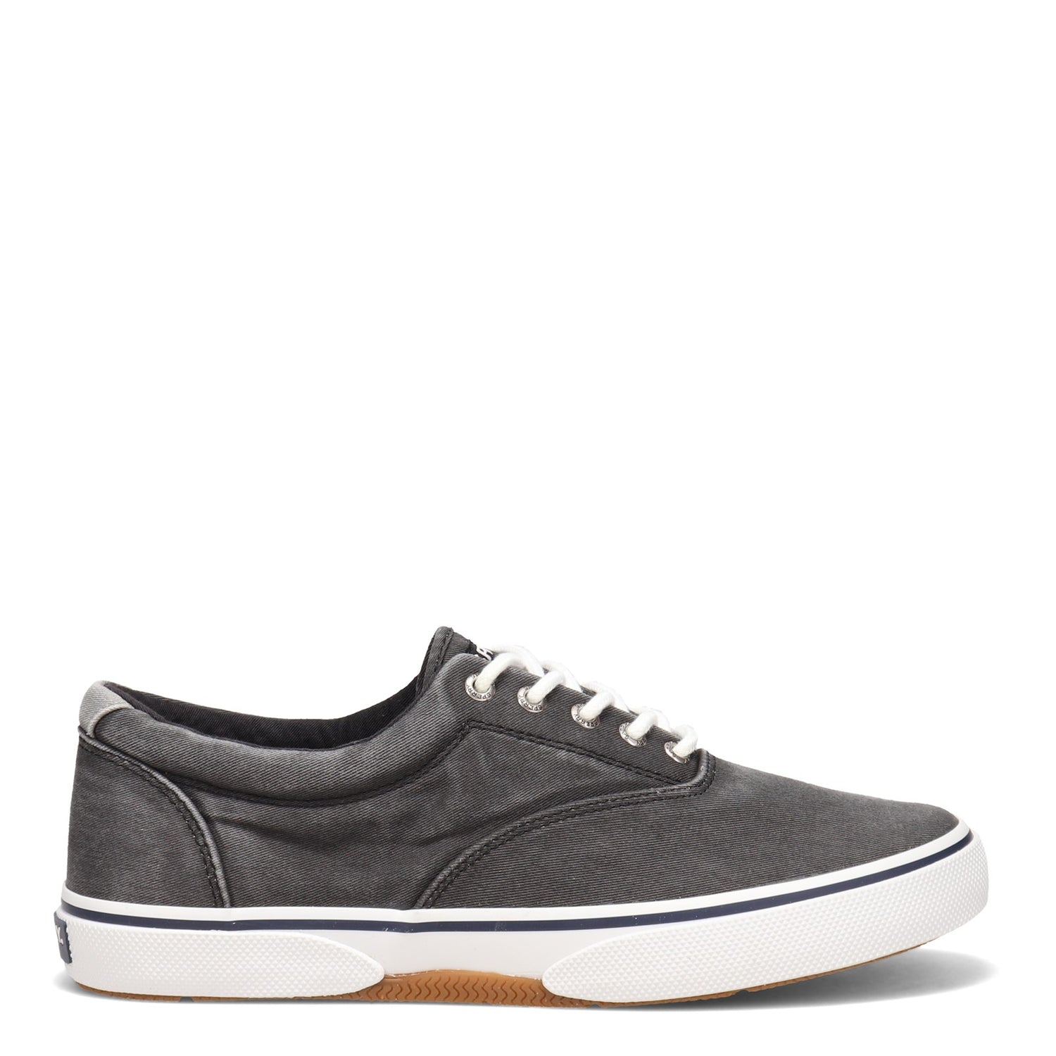 Peltz Shoes  Men's Sperry Halyard CVO Sneaker Black Twill STS23579