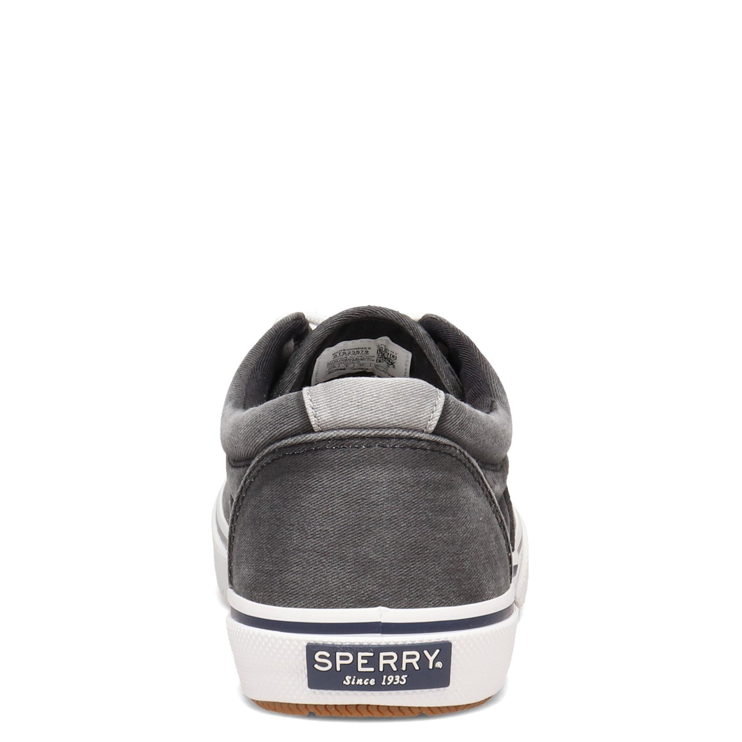 Peltz Shoes  Men's Sperry Halyard CVO Sneaker Black Twill STS23579