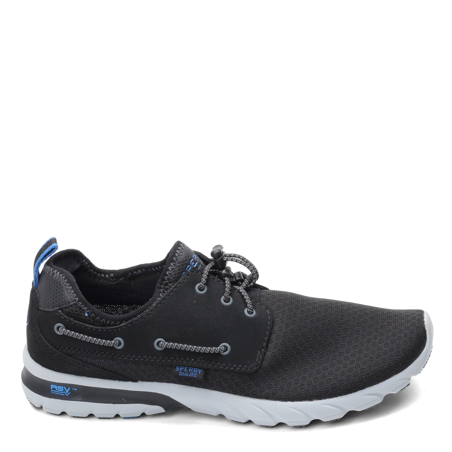 Peltz Shoes  Men's Sperry Shock Light Boat Shoe BLACK STS41059